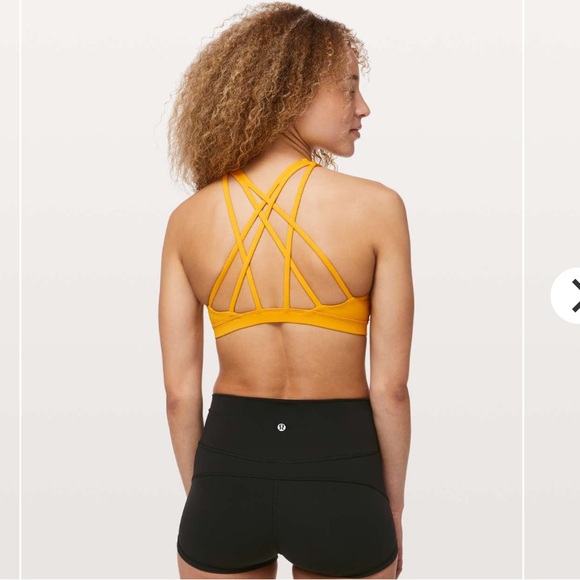 NWT Lululemon free to be serene high neck bra in honey lemon - Picture 6 of 10